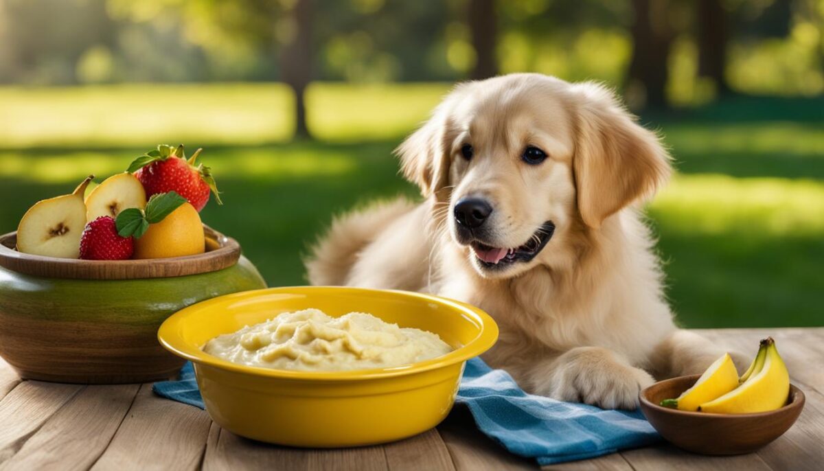 Mashed bananas for dogs
