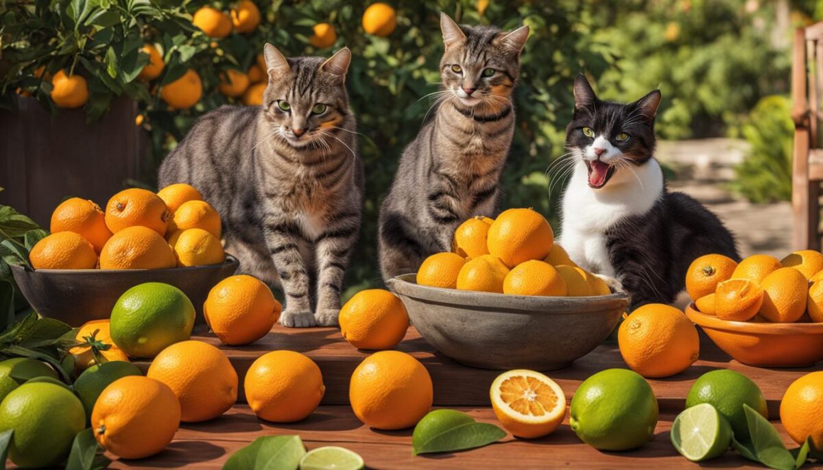 cats and fruit