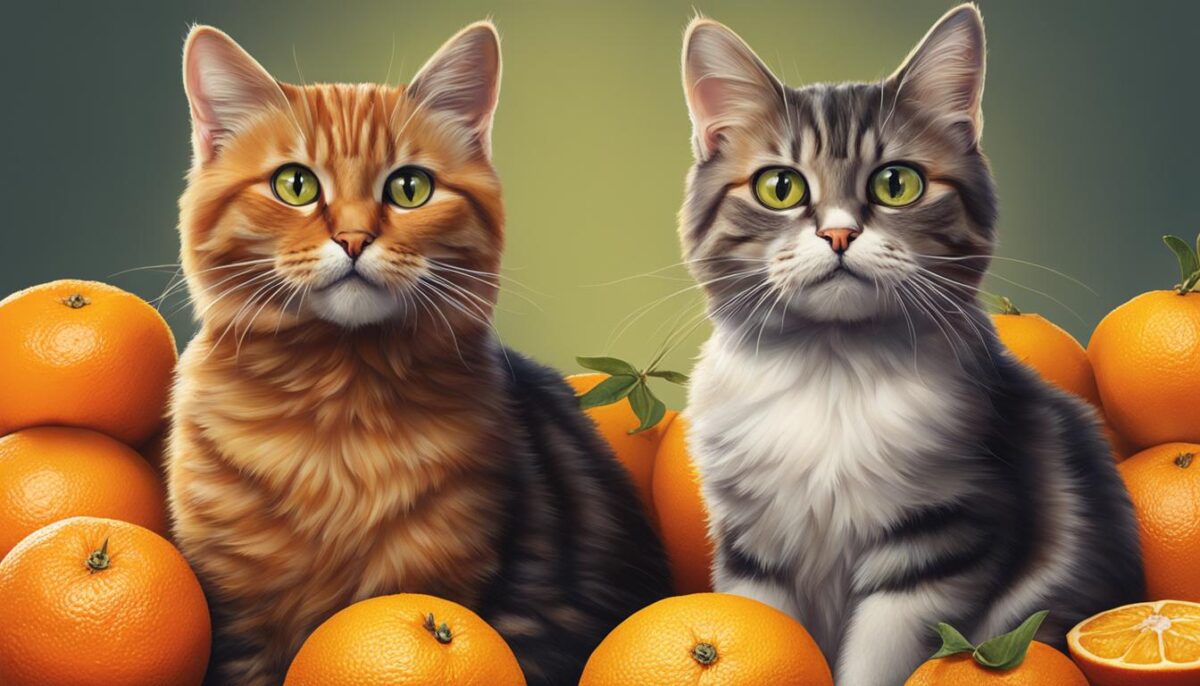 cats eating oranges