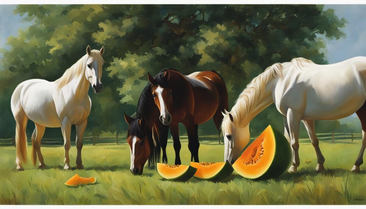 feeding horses melons