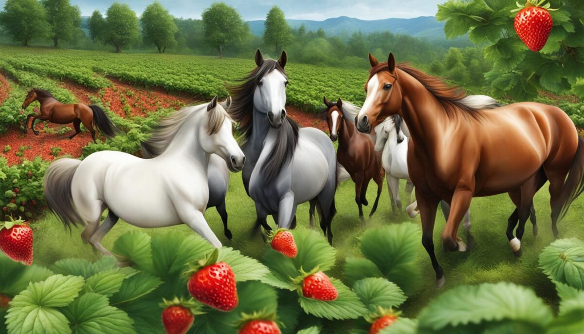 horses and strawberries