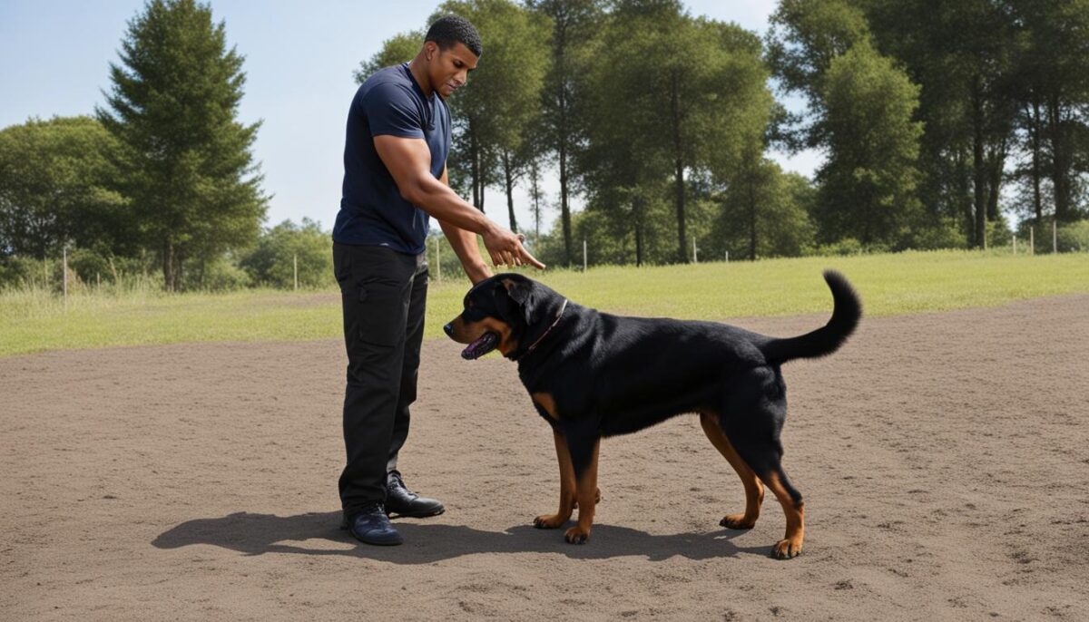 Rottweiler hand signals for training