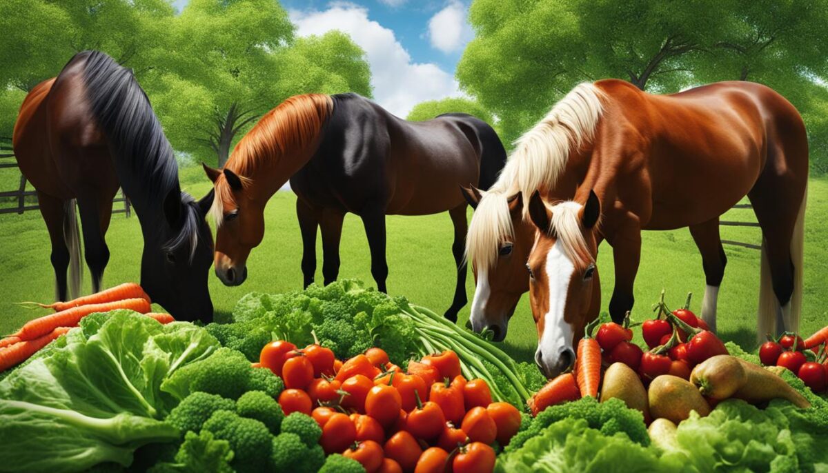 feeding horses vegetables