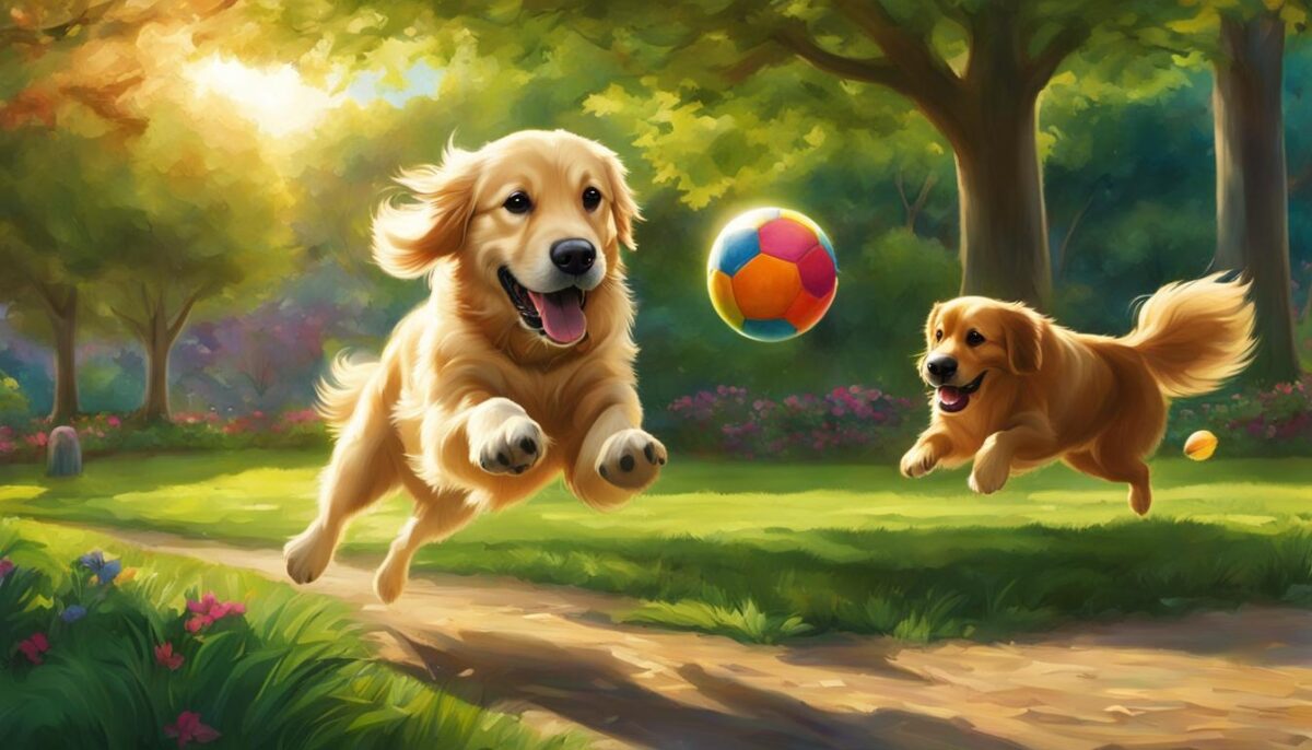 happy dog playing recall training game