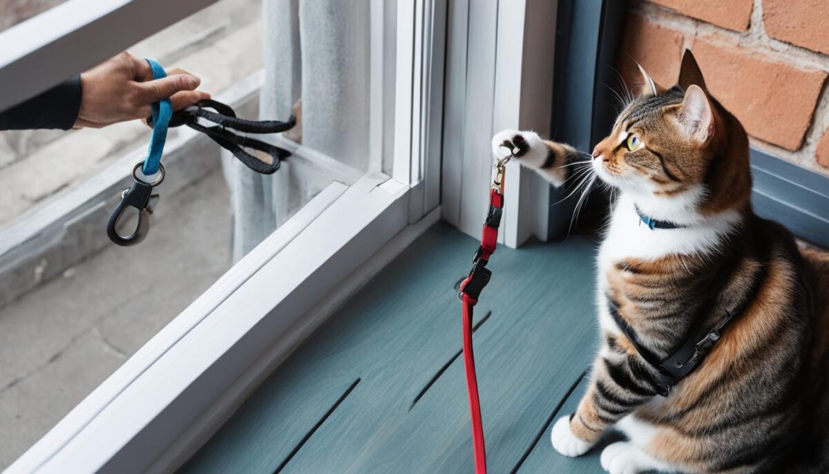 Cat leash training steps