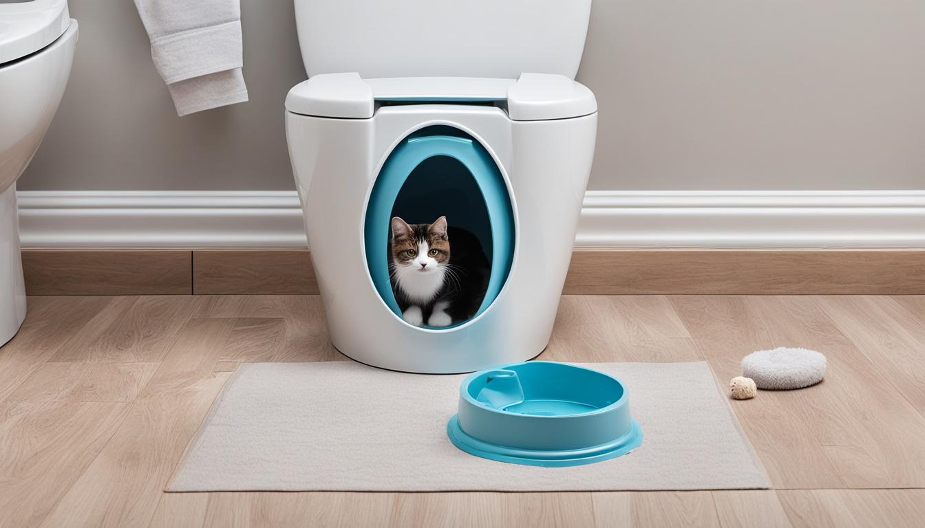 Cats using toilet