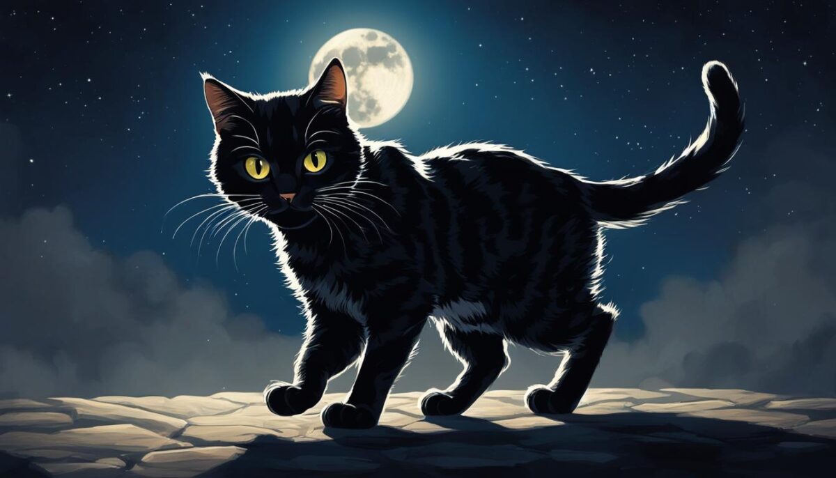Playful Cat at Night